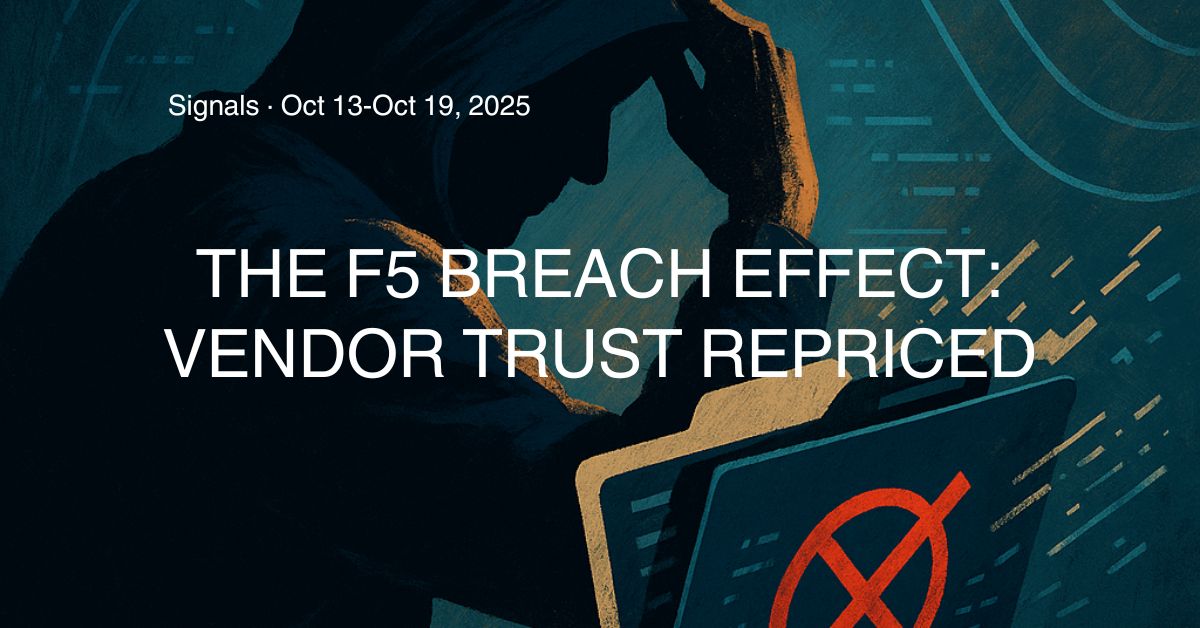 The F5 Breach Effect: Vendor Trust Repriced