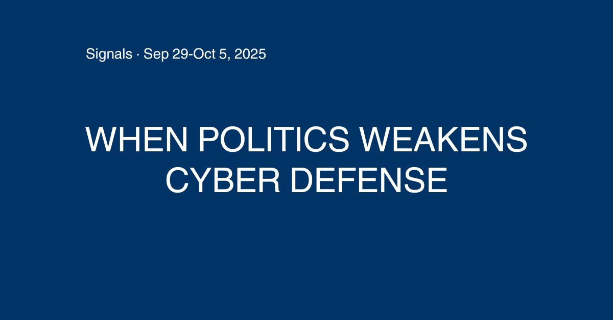 When Politics Weakens Cyber Defense