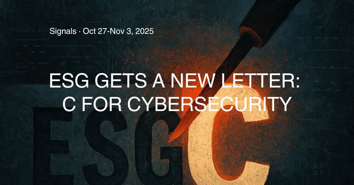 ESG Gets a New Letter - C for Cybersecurity - small